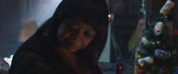 Movie still from “Ma” (2019), directed by Tate Taylor – A person wearing a red shirt; Close Up shot, Over the shoulder angle