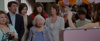 Movie still from “Made of Honor” (2008), directed by Paul Weiland – A group of women standing next to each other in a room; Medium shot, Over the shoulder angle