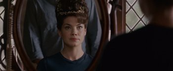 Movie still from “Made of Honor” (2008), directed by Paul Weiland – A woman looking at herself in the mirror; Close Up shot, Over the shoulder angle