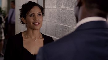 Movie still from “Madea Goes to Jail” (2009), directed by Tyler Perry – A man and a woman are standing in front of a brick wall; Close Up shot, Over the shoulder angle