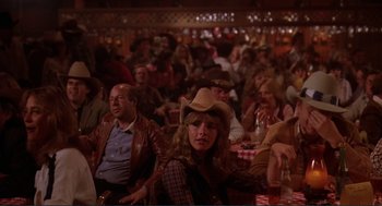 Movie still from “Making Love” (1982), directed by Arthur Hiller – A group of people sitting in a room; Medium shot, High angle