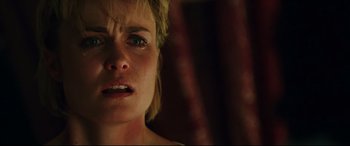 Movie still from “Man on Fire” (2004), directed by Tony Scott – A person with her mouth wide open; Close Up shot, Low angle