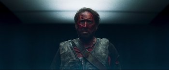 A person with a bloody face