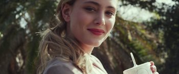 Movie still from “Maniac” (2012), directed by Franck Khalfoun – A woman's face in the sunlight; Close Up shot, Low angle