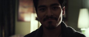 Movie still from “Maniac” (2012), directed by Franck Khalfoun – A person with a beard; Close Up shot, Low angle