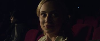 Movie still from “Maniac” (2012), directed by Franck Khalfoun – A woman's face in the dark; Close Up shot, Over the shoulder angle