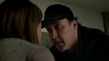 Movie still from “Maps to the Stars” (2014), directed by David Cronenberg – A man and a woman looking at one another; Close Up shot, Over the shoulder angle