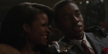 Movie still from “Marshall” (2017), directed by Reginald Hudlin – A man and a woman sitting next to each other; Close Up shot, Low angle