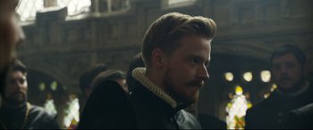Movie still from “Mary Queen of Scots” (2018), directed by Josie Rourke – A person with a beard; Close Up shot, Over the shoulder angle