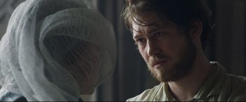 Movie still from “Mary Queen of Scots” (2018), directed by Josie Rourke – A person with a beard; Close Up shot, Over the shoulder angle