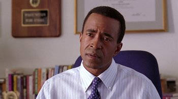 Movie still from “Mean Girls” (2004), directed by Mark Waters – A person wearing a shirt and a tie; Close Up shot, Low angle