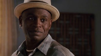 Movie still from “Meet the Browns” (2008), directed by Tyler Perry – A person wearing a hat; Close Up shot, Low angle
