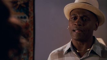 Movie still from “Meet the Browns” (2008), directed by Tyler Perry – A person wearing a hat; Close Up shot, Low angle