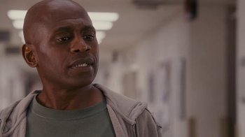 Movie still from “Meet the Browns” (2008), directed by Tyler Perry – A person in a room; Close Up shot, Low angle