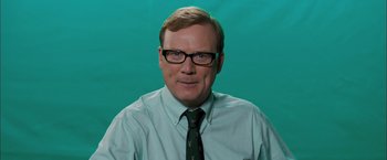 Movie still from “Middle School: The Worst Years of My Life” (2016), directed by Steve Carr – A person wearing a shirt and tie; Close Up shot, Over the shoulder angle