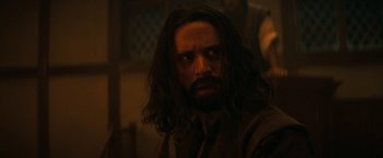 Movie still from “Fear Street: Part Three - 1666” (2021), directed by Leigh Janiak – A person with long hair; Close Up shot, Over the shoulder angle