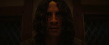 Movie still from “Fear Street: Part Three - 1666” (2021), directed by Leigh Janiak – A person with long hair; Close Up shot, Low angle