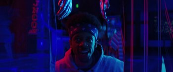 Movie still from “Fear Street: Part Three - 1666” (2021), directed by Leigh Janiak – A man with a bandanna on his head; Close Up shot, Low angle