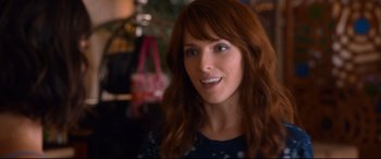 Movie still from “Mike and Dave Need Wedding Dates” (2016), directed by Jake Szymanski – A person with long red hair; Close Up shot, Over the shoulder angle
