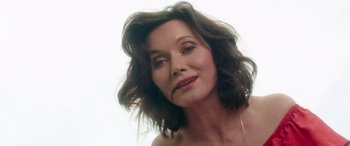 Movie still from “Mindhorn” (2016), directed by Sean Foley – A person wearing a necklace; Close Up shot, Low angle