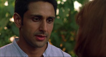 Movie still from “Monsoon Wedding” (2001), directed by Mira Nair – A person talking to another person; Close Up shot, Over the shoulder angle
