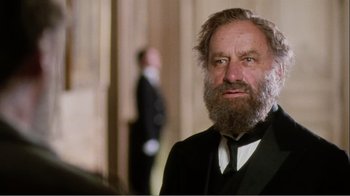 Movie still from “Mrs. Brown” (1997), directed by John Madden – An old man with a beard and a suit; Close Up shot, Low angle