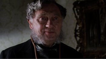 Movie still from “Mrs. Brown” (1997), directed by John Madden – An older man with a beard and a mustache; Close Up shot, Low angle