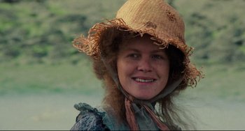 Movie still from “My Brilliant Career” (1979), directed by Gillian Armstrong – A person wearing a hat; Close Up shot, High angle