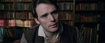 Movie still from “My Cousin Rachel” (2017), directed by Roger Michell – A person in a room; Close Up shot, Over the shoulder angle