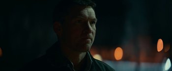 Movie still from “Fractured” (2019), directed by Brad Anderson – A person looking at the camera; Close Up shot, Over the shoulder angle