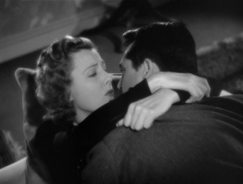 Movie still from “My Favorite Wife” (1940), directed by Garson Kanin – A man and a woman are hugging each other; Close Up shot, High angle