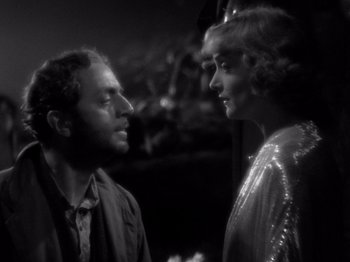 Movie still from “My Man Godfrey” (1936), directed by Gregory La Cava – A man and a woman standing next to each other; Close Up shot, Over the shoulder angle