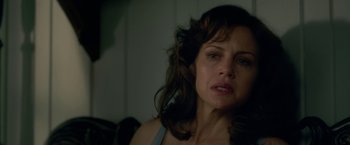 Movie still from “Gerald's Game” (2017), directed by Mike Flanagan – A person with long brown hair; Close Up shot, Over the shoulder angle