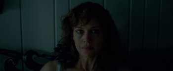 Movie still from “Gerald's Game” (2017), directed by Mike Flanagan – A person with long curly hair; Close Up shot, Low angle
