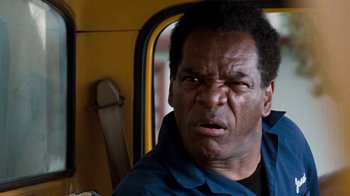 Movie still from “Next Friday” (2000), directed by Steve Carr – A man with a frowning look on his face; Close Up shot, Low angle