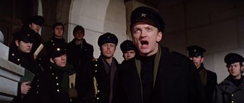 Movie still from “Nicholas and Alexandra” (1971), directed by Franklin J. Schaffner – A group of men standing next to each other in hats; Close Up shot, Low angle