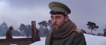 Movie still from “Nicholas and Alexandra” (1971), directed by Franklin J. Schaffner – A man in a military uniform with a beard; Close Up shot, Low angle