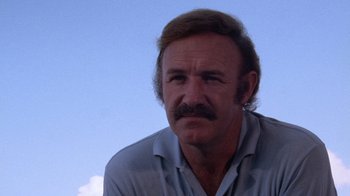Movie still from “Night Moves” (1975), directed by Arthur Penn – A person with a mustache; Close Up shot, Low angle
