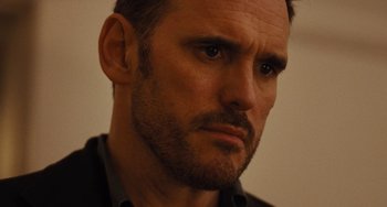 Movie still from “Nimic” (2019), directed by Yorgos Lanthimos – A person with a beard; Close Up shot, Low angle