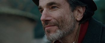 Movie still from “Nine” (2009), directed by Rob Marshall – A man with a gray beard; Close Up shot, Low angle