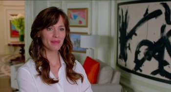 Movie still from “Nine Lives” (2016), directed by Barry Sonnenfeld – A person wearing a white shirt; Close Up shot, Over the shoulder angle