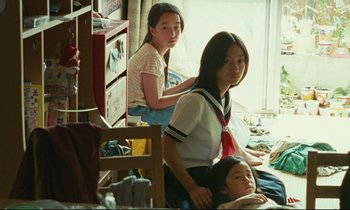 Movie still from “Nobody Knows” (2004), directed by Kore-eda Hirokazu – A group of young people sitting in a room; Medium shot, High angle