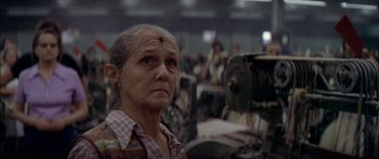 Movie still from “Norma Rae” (1979), directed by Martin Ritt – An older woman is looking at the camera; Close Up shot, Low angle