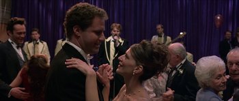 Movie still from “Old School” (2003), directed by Todd Phillips – A man and a woman dancing together at a party; Medium shot, Over the shoulder angle
