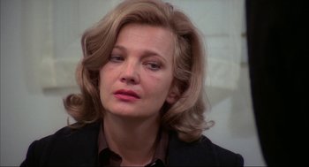 Movie still from “Opening Night” (1977), directed by John Cassavetes – A person with blonde hair; Close Up shot, Low angle