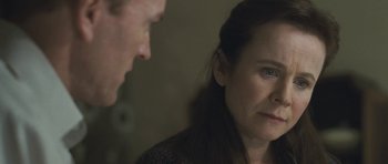 Movie still from “Oranges and Sunshine” (2010), directed by Jim Loach – A woman and a man looking at one another; Close Up shot, Over the shoulder angle