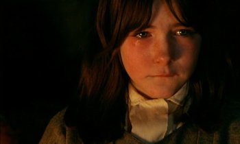Movie still from “Our Mother's House” (1967), directed by Jack Clayton – A young girl crying with tears coming out of her eyes; Close Up shot, High angle