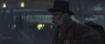 Movie still from “Paint Your Wagon” (1969), directed by Joshua Logan – An old man wearing a hat and a vest; Close Up shot, Low angle