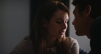 Movie still from “Palo Alto” (2013), directed by Gia Coppola – A person looking at a person; Close Up shot, Over the shoulder angle