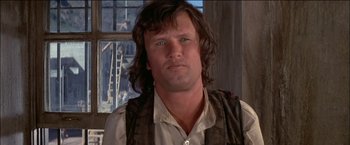 Movie still from “Pat Garrett & Billy the Kid” (1973), directed by Sam Peckinpah – A person with long hair; Close Up shot, Low angle